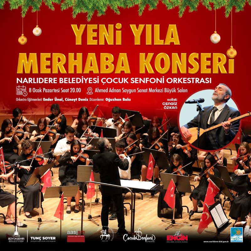 Narlıdere'de Çocuk Senfoni ve Cengiz Özkan 'Yeni Yıla Merhaba' konserinde sahne alacak