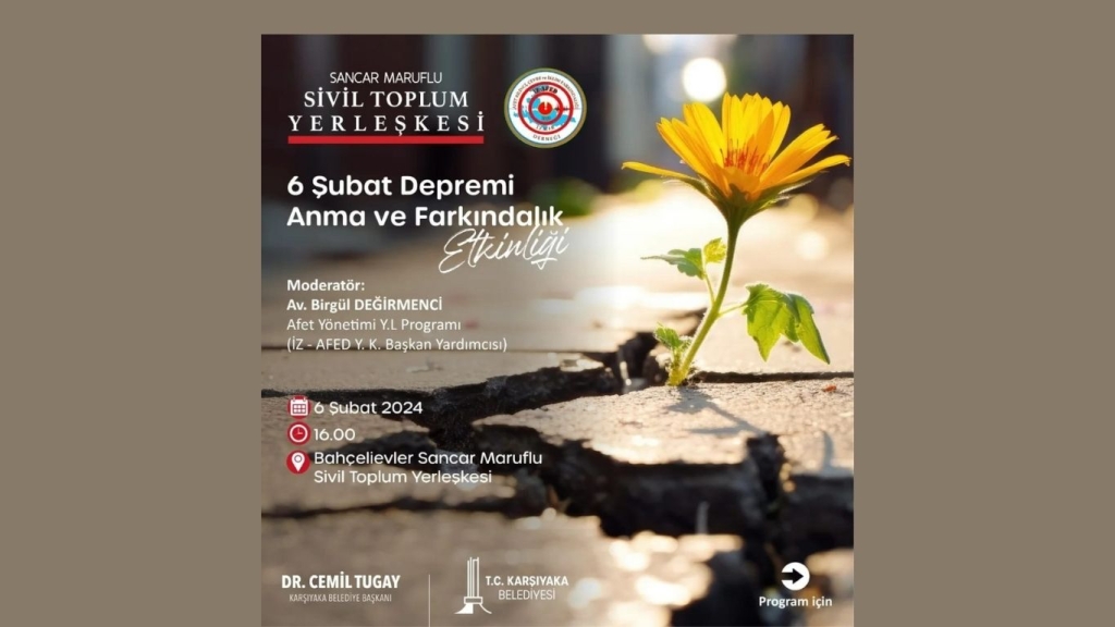 Karşıyaka Belediyesi'nden 6 Şubat için anma ve farkındalık etkinliği